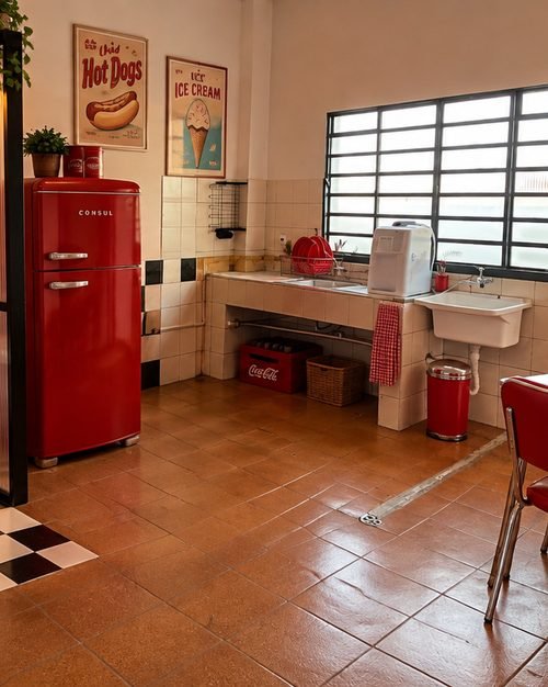 Cozinha e pin-up
