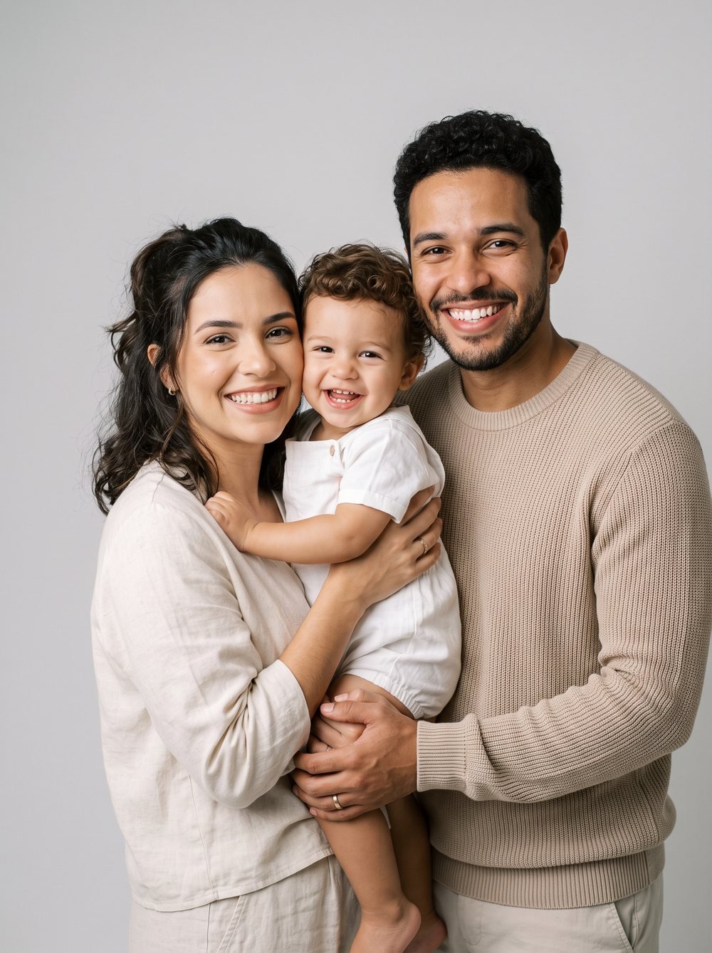 Ensaio fotográfico de família em estúdio